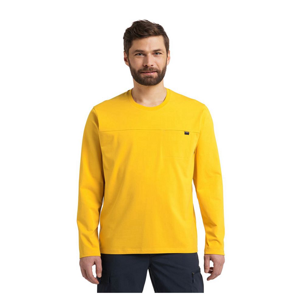 Haglofs Curious Long Sleeve Pánské Tričko - Žluté ( 412-ROGYQZ )